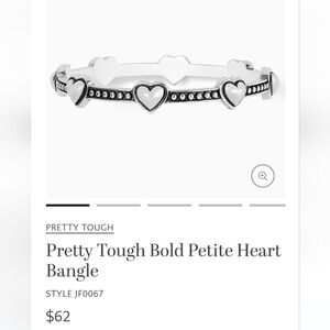 Pretty Tough Bold Petite Heart Bangle